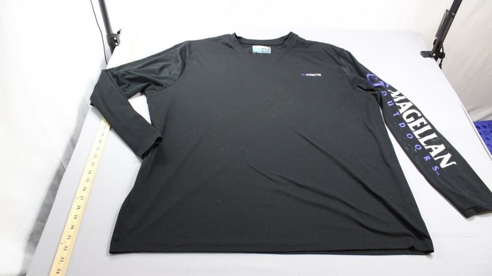 Magellan Outdoors Fish Gear Long Sleeve Fishing Shirt 3XL Black Mens
